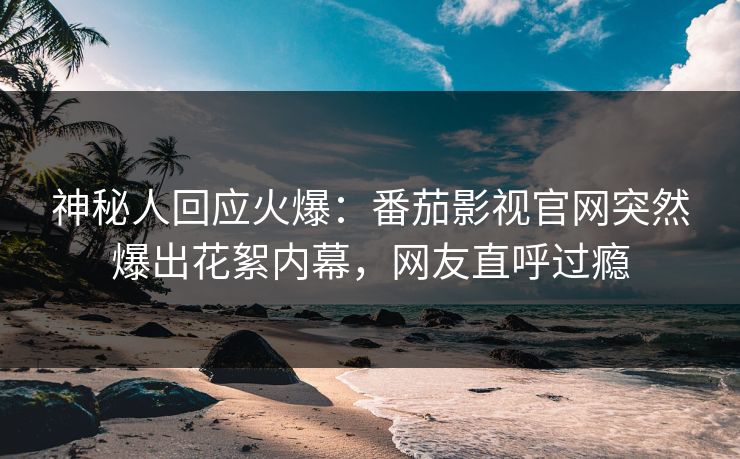 神秘人回应火爆：番茄影视官网突然爆出花絮内幕，网友直呼过瘾