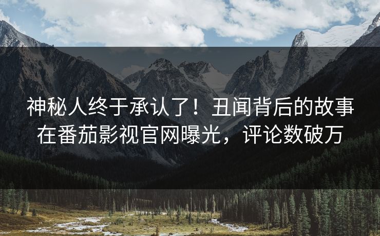 神秘人终于承认了！丑闻背后的故事在番茄影视官网曝光，评论数破万