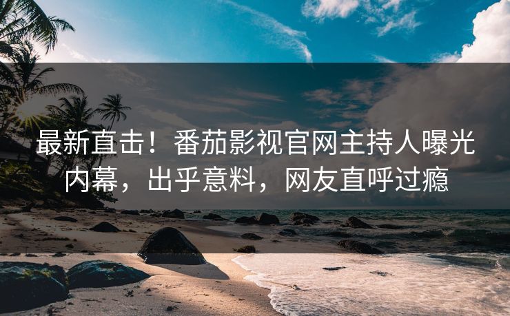 最新直击！番茄影视官网主持人曝光内幕，出乎意料，网友直呼过瘾