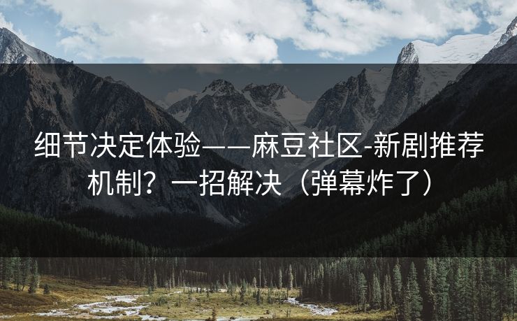 细节决定体验——麻豆社区-新剧推荐机制?一招解决(弹幕炸了)